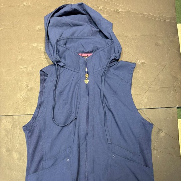 HeartSoul Women’s Navy Scrub Vest – Size S, Zip Front, Dri-Fit, Multi-Pocket - Picture 1 of 7